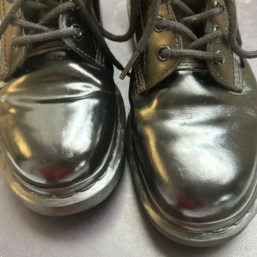 Dr. Martens Black Patent Lace-Up Combat Boots - Picture 10 of 12